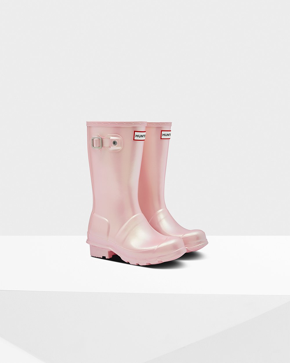 Bottes de Pluie Hunter Original Grands Nebula Enfant Rose FMWQHZL-07